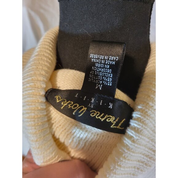 Theme Works by KiKiT Women's Cream Ugly Christmas Sweater Cowl Neck Sweater M - Picture 7 of 7